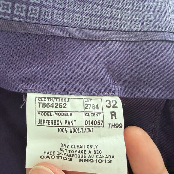 Ted Baker Endurance Suit Mens 40R Blue 100% Wool Jones Professional 32x30 Pants - Picture 10 of 16